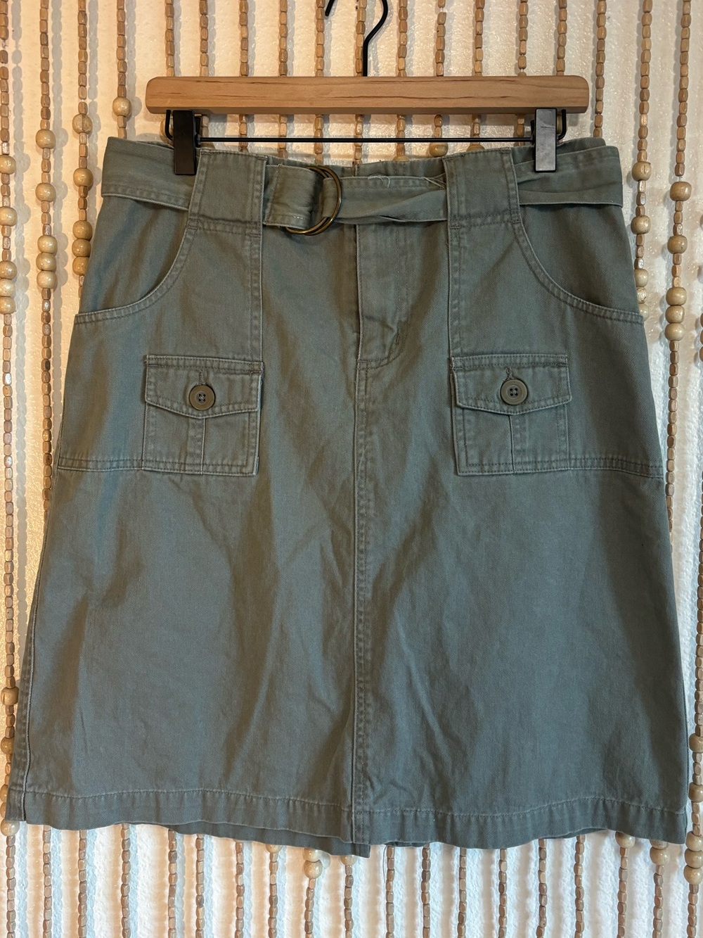 Y2K Cherokee Green Mini Skirt Belt Patch Pockets Girlhoodcore Playground Prep 10